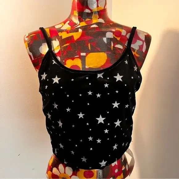 Romwe Star Print Cropped Tank Top - Picture 1 of 6